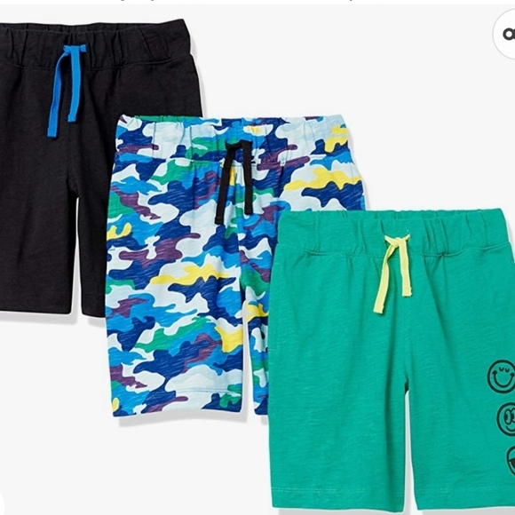 Spotted Zebra 3pk Knit Jersey Shorts in Green, Blue Camo & Black Size S (6/7) - Picture 1 of 13